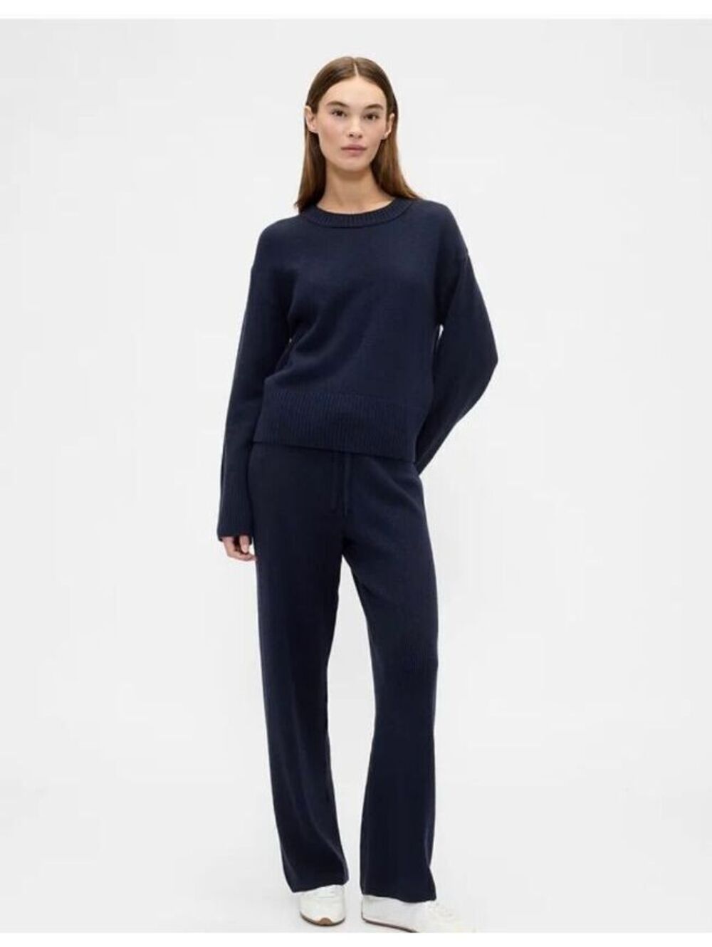 Gap CashSoft Relaxed Ribbed Sweater Pants navy blue medium